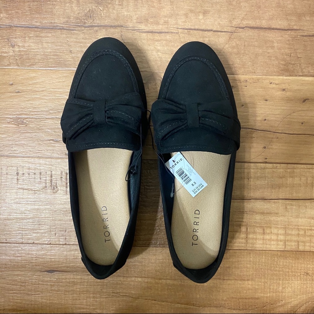 Torrid Black Faux Suede Bow Loafer